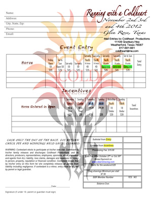 Cold Heart Entry Form