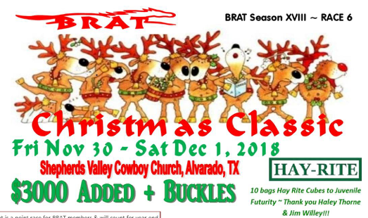BRAT’s Christmas Classic Nov 30- Dec 1, 2018