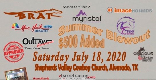 BRAT Race #2 Alvarado July 18, 2020 Results