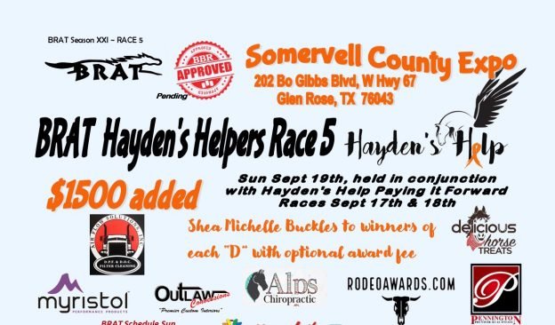 BRAT Haydens Helpers Race 5 Sept 19 Searchable Results