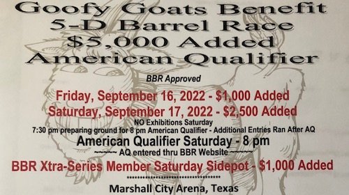 Goofy Goat Sept 16 – 17, 2022