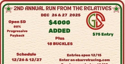 2nd Annual Run From the Relatives Race 8 & 9 Dec 26-27, 2025 Results