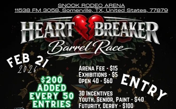 Heart Breaker Barrel Race Feb 21, 2026 Results